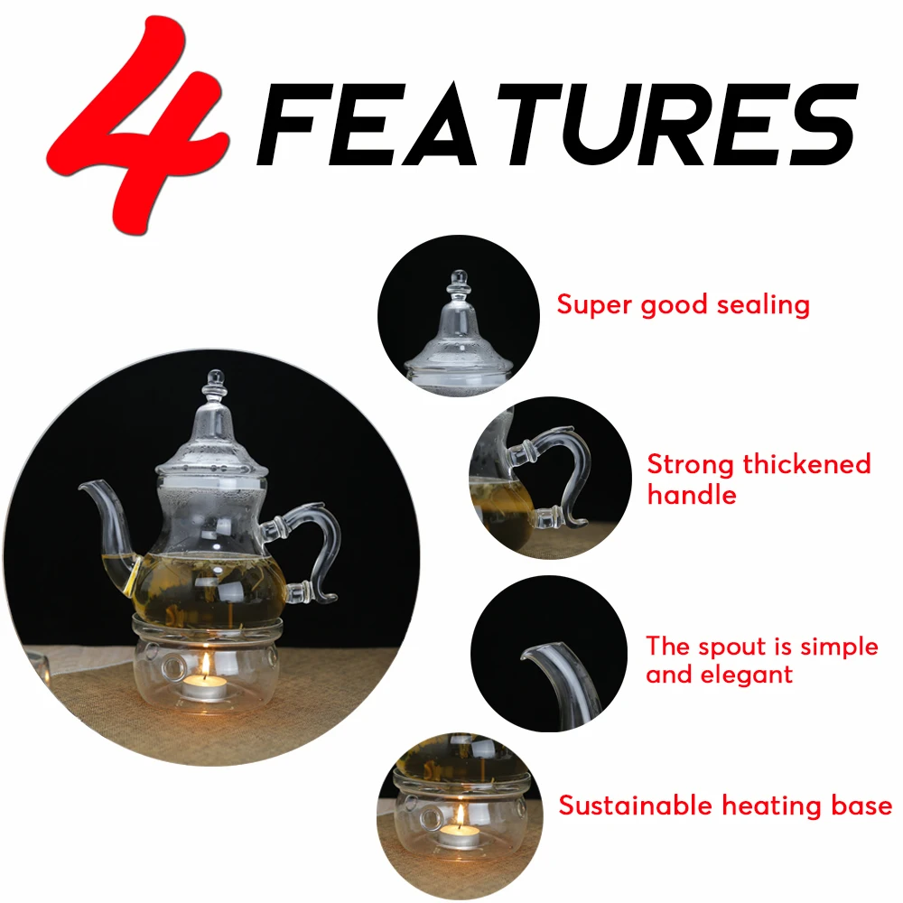 Wholesale handmade glass moroccan teapot