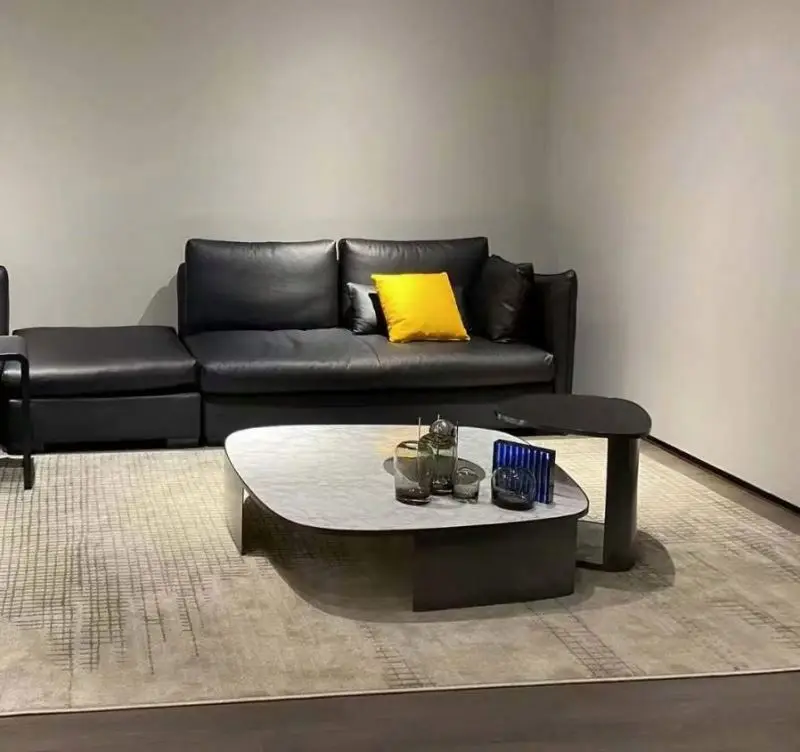 2024 Italy Popular New Coffee Table, Shaped Coffee Table, Stainless Steel Base