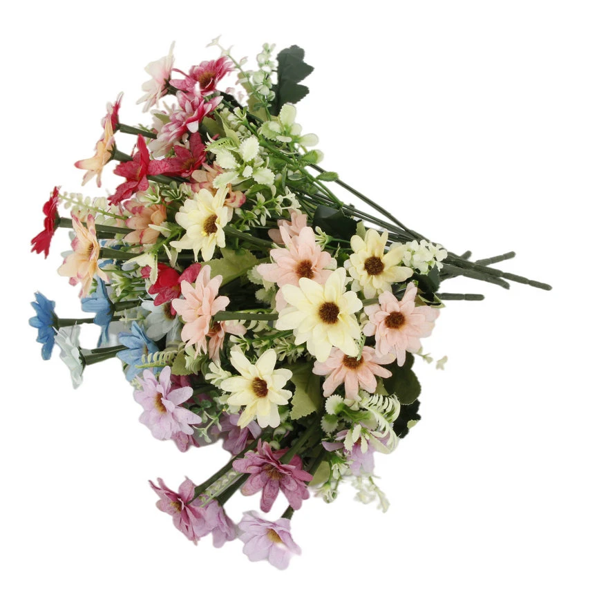 Garden Accessories Decoration 7-headed  Painting Sun Chrysanthemum Artificial Flower Vase Home Decor