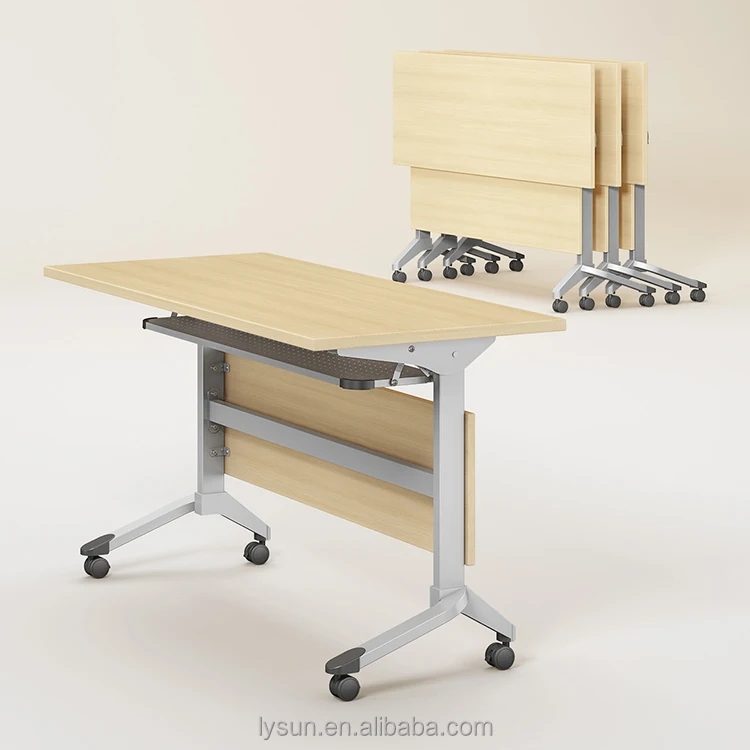 cheap university school furniture table space saving office training desk folding conference tables with wheels