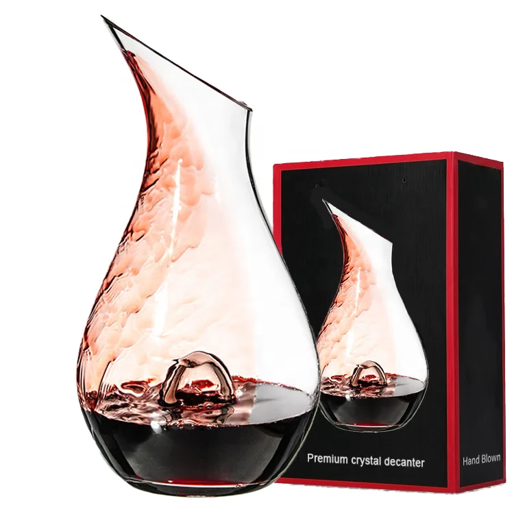 Top Quality Classic Elegant Slanted Rim Lead Free Crystal Wine Decanter Glass Decanter