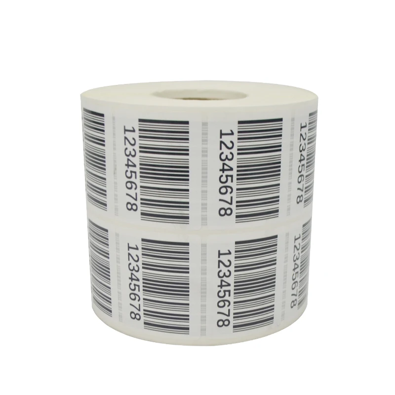 Custom serial number barcode printing label stickers, random security number QR Bar code printed sticker roll