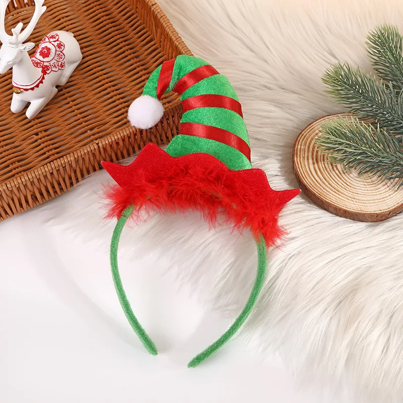 New Style Western Style Christmas Festival Headband Bell Feather Funny Hair Accessories Christmas Party Adult Child Hair Band