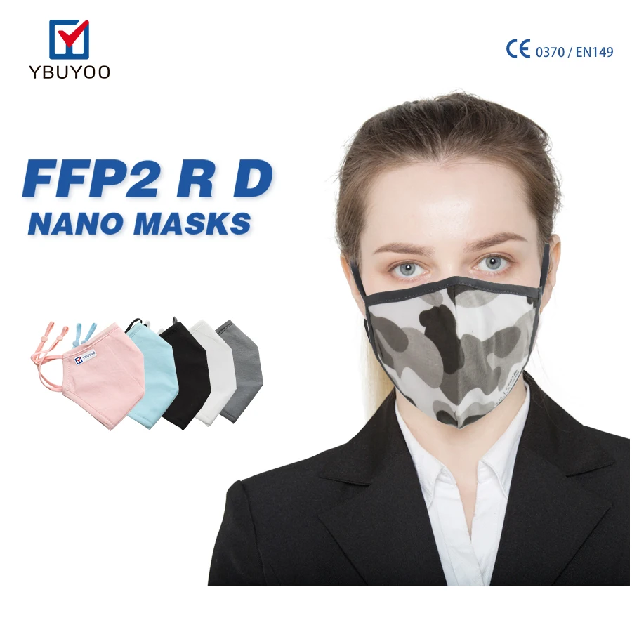 Ybuyoo Reusable nano face mask with logo party costume mask antifog camouflage kn95 with quick delivery