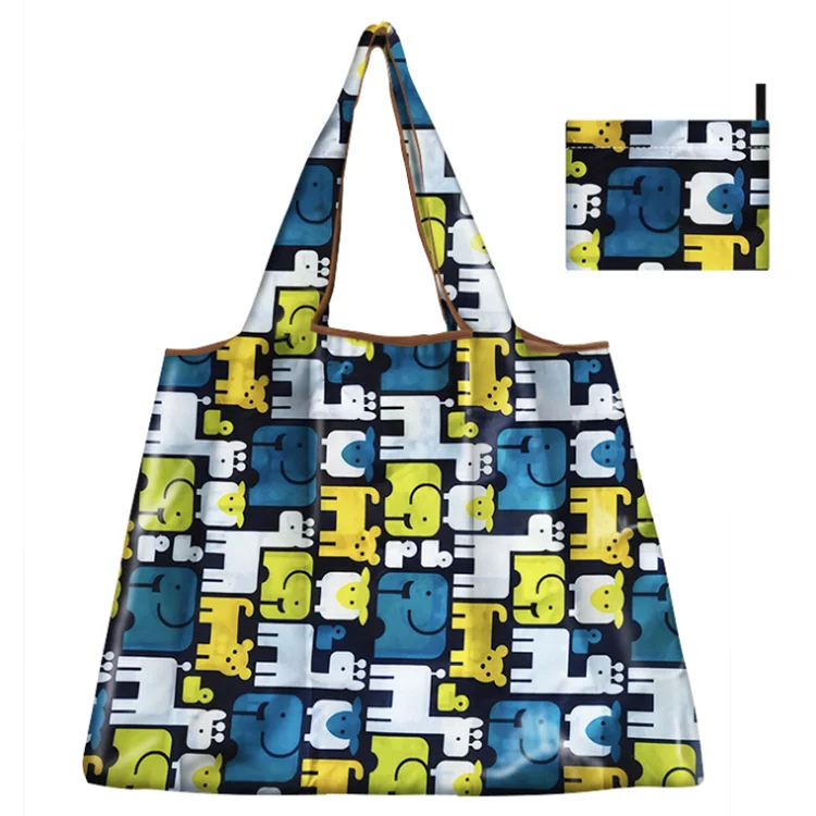 Hot sale eco friendly reusable cheap portable bag folding polyester tote rpet foldable shopping rpet nonwoven bag