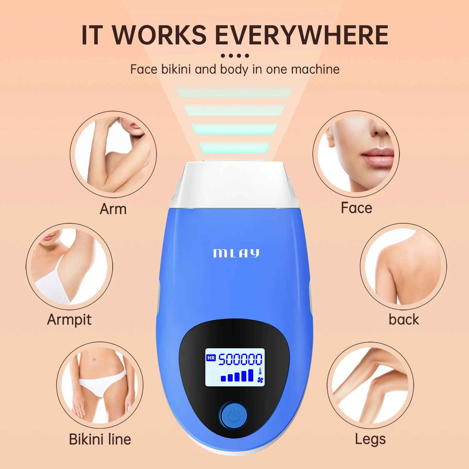 MLAY TOP product T3 laser hair removal instrument can replace the lamp head quartz lamp tube high energy hair removal instrument