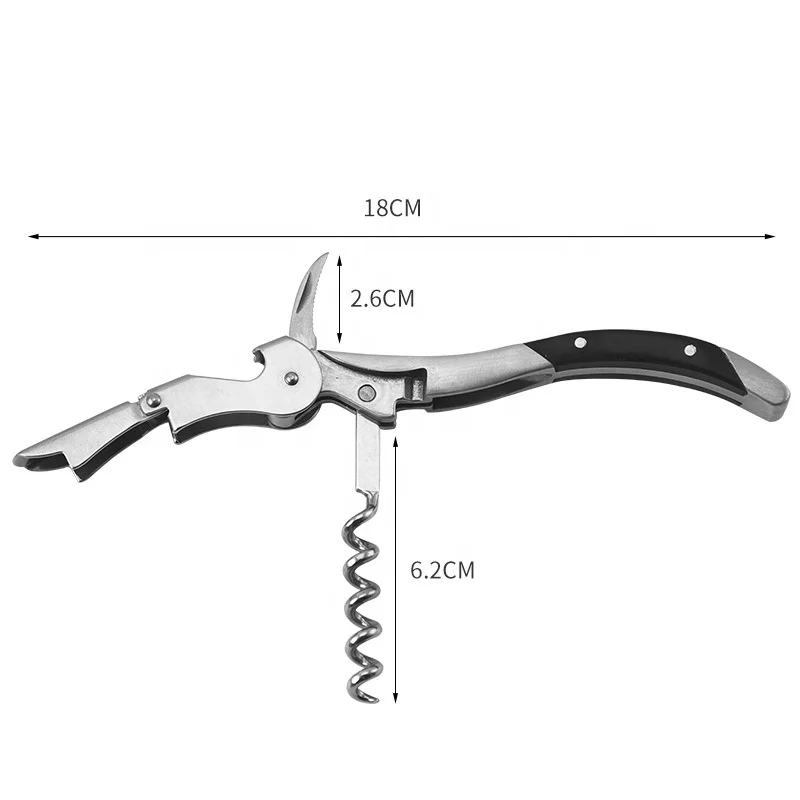 Easy Portable Wine Bottle Opener Mini Stainless Steel Cork Screw Bottle Corkscrew Double Hinged Outdoor Keychain Wine Opener
