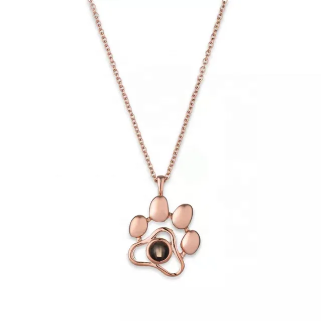 
2019 Foreign Trade Hot Style Ornaments Gold Necklace Lovely Animal Cat Paw Jewelry S925 Necklace 