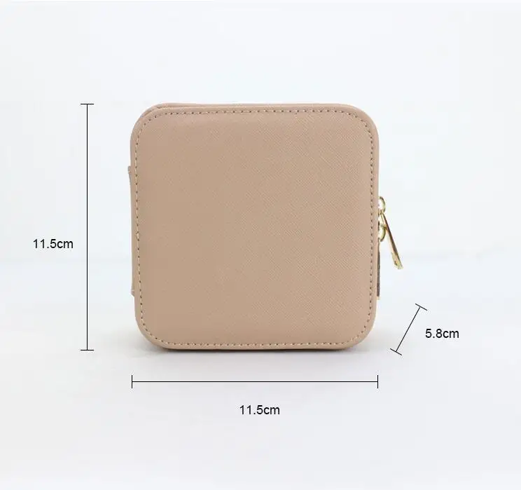 
Portable leather jewelry travel case organizer velvet jewelry box with mirror 