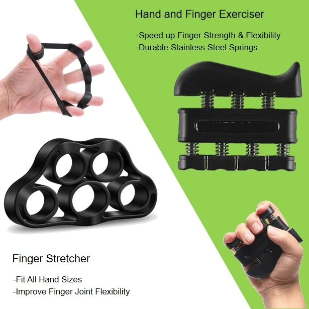 5 Pack Adjustable Exercise Hand Grip Strengthener Forearm Strength Trainer Finger Exerciser Gripper Set