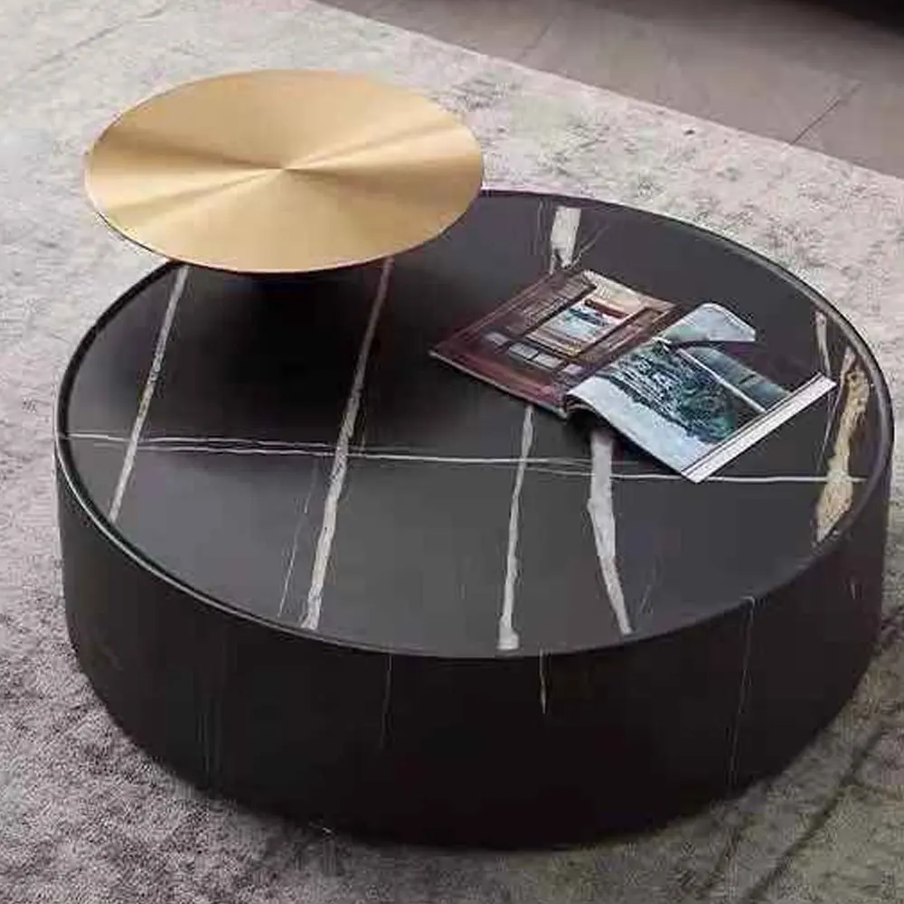 Modern for coffee table sets living room round black glass white marble top oval korean small coffee table