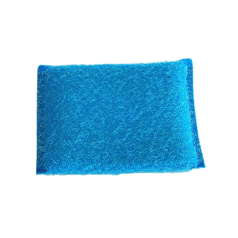 Kitchen cleaning Polyester polyester fiber abrasive net / mesh sponge scouring pad for metal utensils