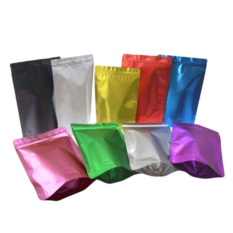 Custom Biodegradable Black Plastic Doypack Stand Up Zipper Pouch Aluminum Foil Bag for Food Packaging