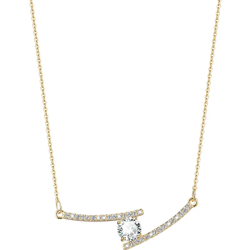 0.5CT D Color VVS Moissanite Diamond Pendant S925 Silver Moissanite Fine Chain Necklaces Simple Light Luxury Women Jewelry