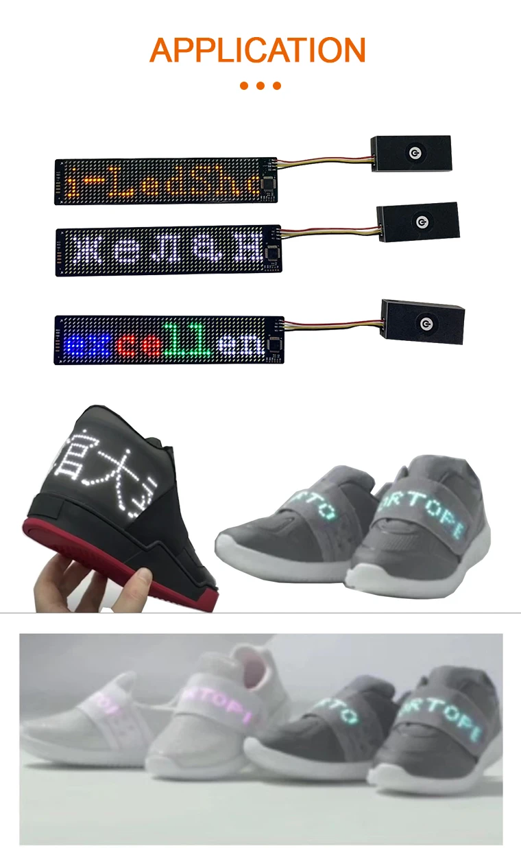 Flip Flops El Flexible LED Strip Panel Display Kids Shoe Flashing Led Curtain Light Up Moving Text App Flexible LED Screen