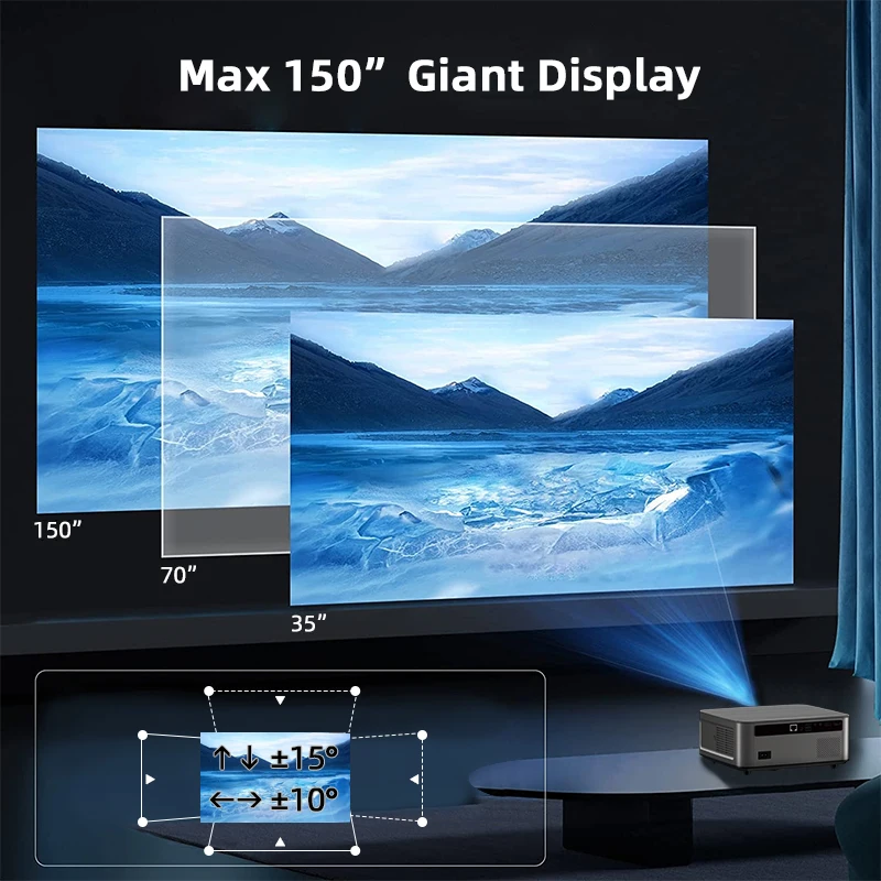 RIGAL P1E 450 ANSI Lumens Hdmi Android Beamer Data Homes Professional Speaker Audio System 4K Lcd Projector For Teaching