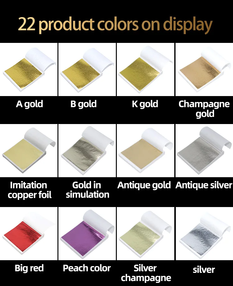 9*9cm 500 sheets a Pack Gilding Genuine Imitation Taiwan Gold Leaf Foil B Gold K Gold Foil With Great Price