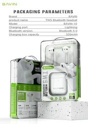 hot selling bavin-10 wireless headset 5.1 version high quality stable