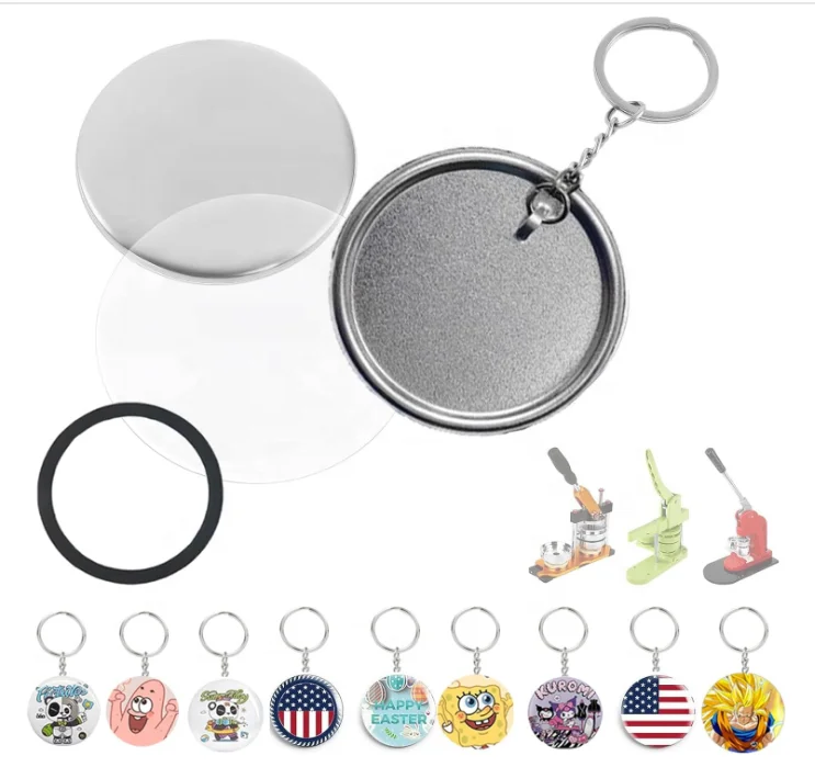 Button Maker Keychains Supplies-250 Sets 58mm/2.25 inch Pin Making Kit for Button Maker Machine