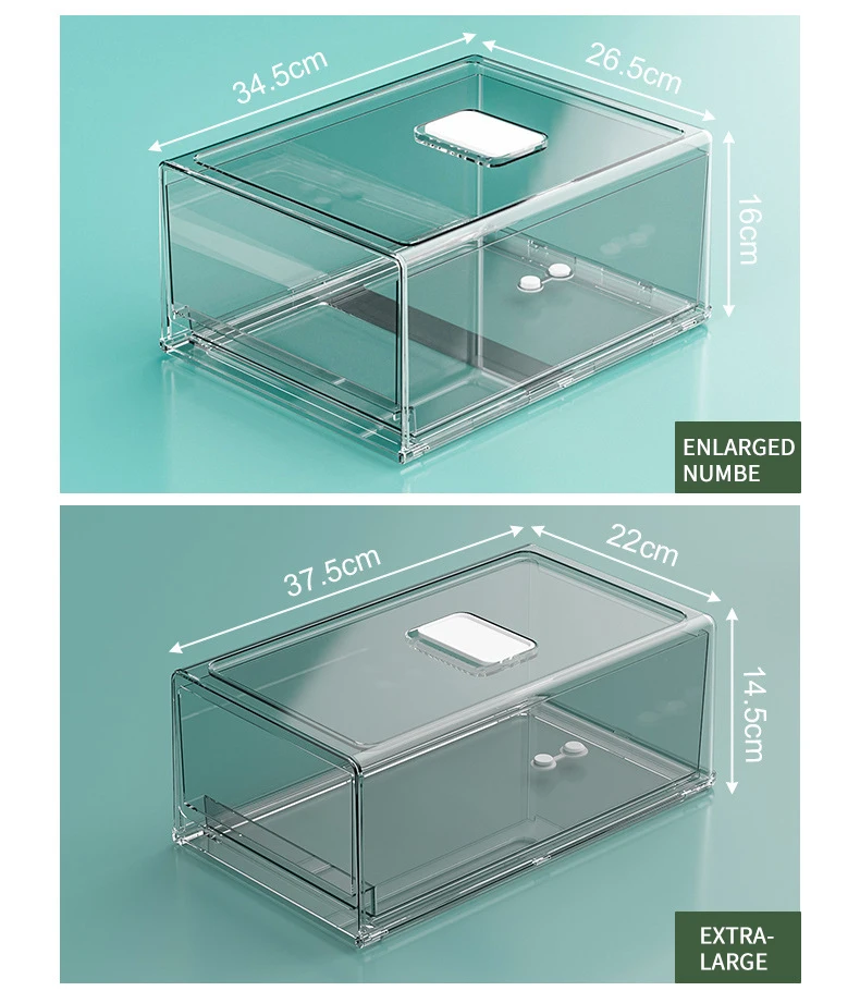 New Design Portable PET Organizer Keeper Refrigerator Food Plastic Storage Box With Lids