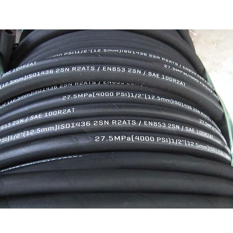 
SAE 100 R2AT black hydraulic rubber braided hose 