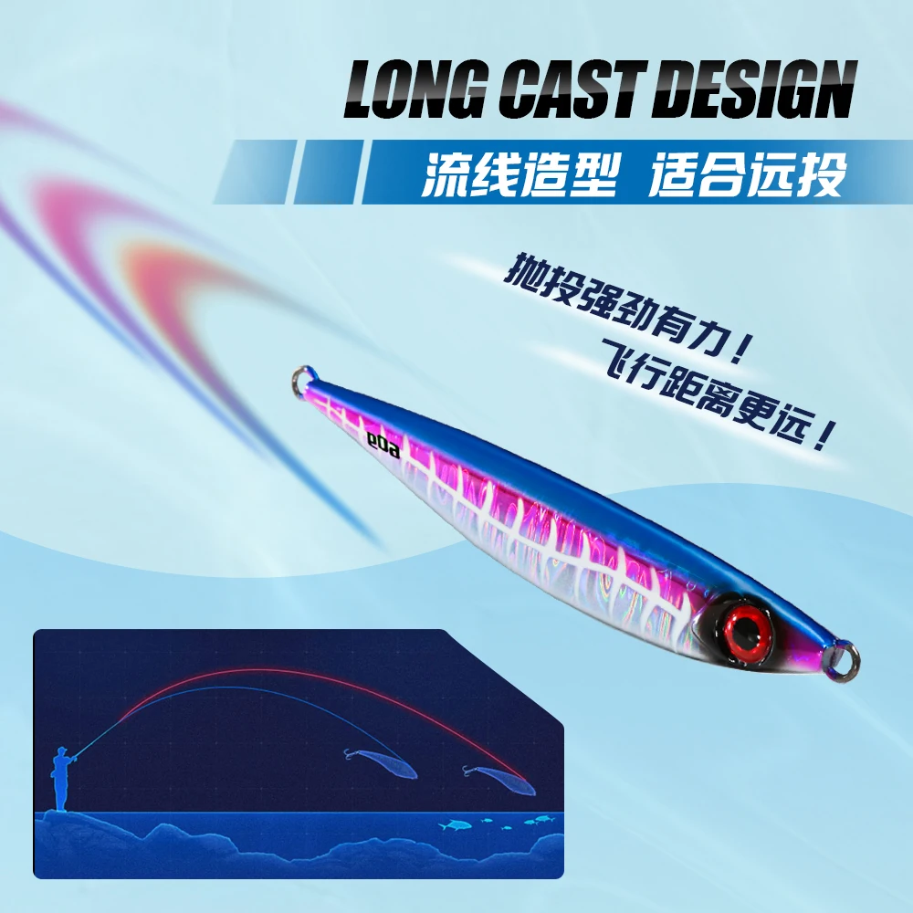 Jiggingpro 40g 60g 80g 100g Luminous Slow Jigging Lure Lead Casting Jig Outdoor Fishing Lure Metal Jig For Kingfish