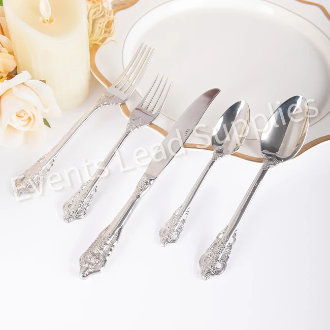 Silver 304 Stainless Steel Hot Sale Tableware Set For Wedding Knife And Fork