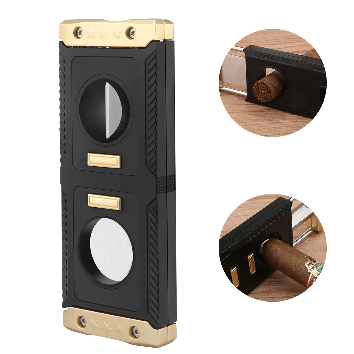 XiFei New Type Dual Use 2 in 1 Cigar Cutter,Double Blade Sharp Cigar V Cutter