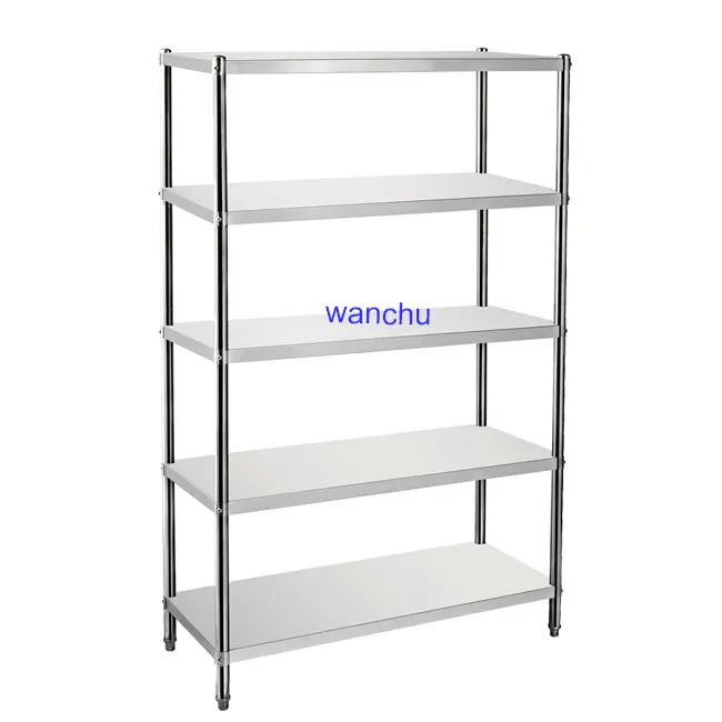 Assembly 4 tiers Stainless Steel Kitchen Utensil Rack/Stainless Steel 4 tiers kitchen storage shelf stand With Round Leg