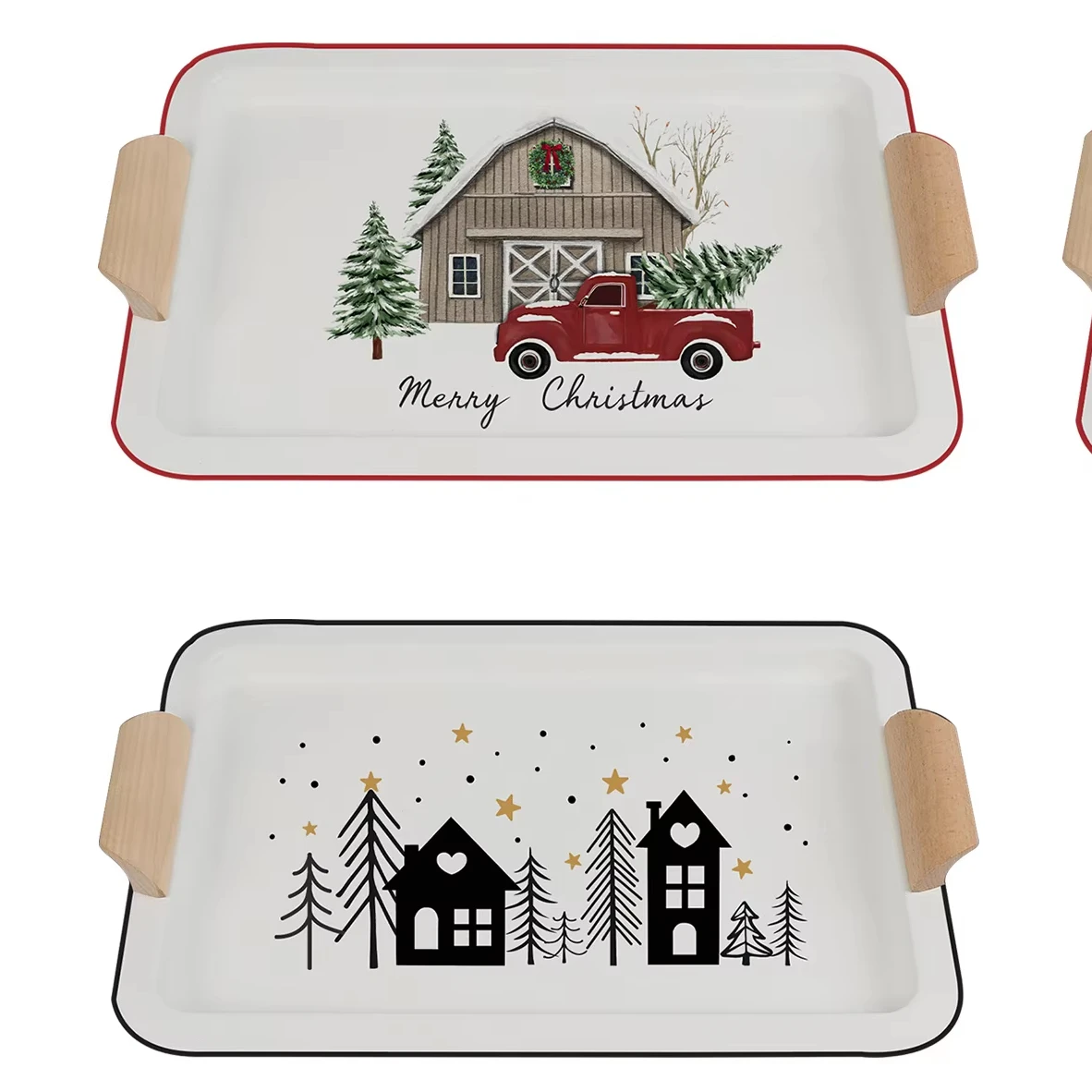 Sheri Atmosphere Christmas Ceramic Plate Rice Bowl Salad Bowl Dessert Plate 2024 New Style