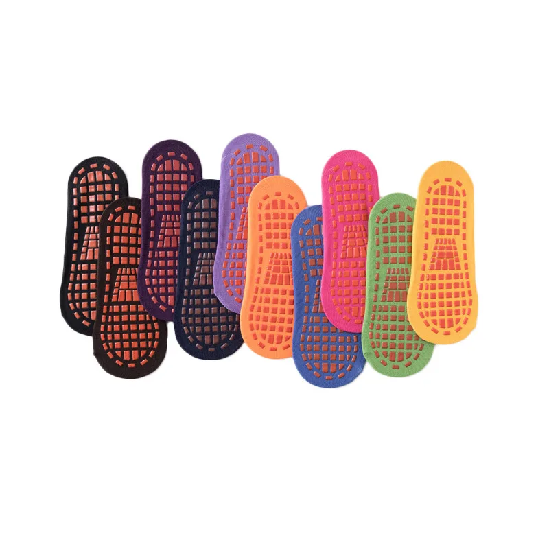 Non-slip Indoor Trampoline Sock Sunisex ,Sticky Grip floor Anti-Skid Socks Yoga Rubber Bottom Breathable Cotton Socks