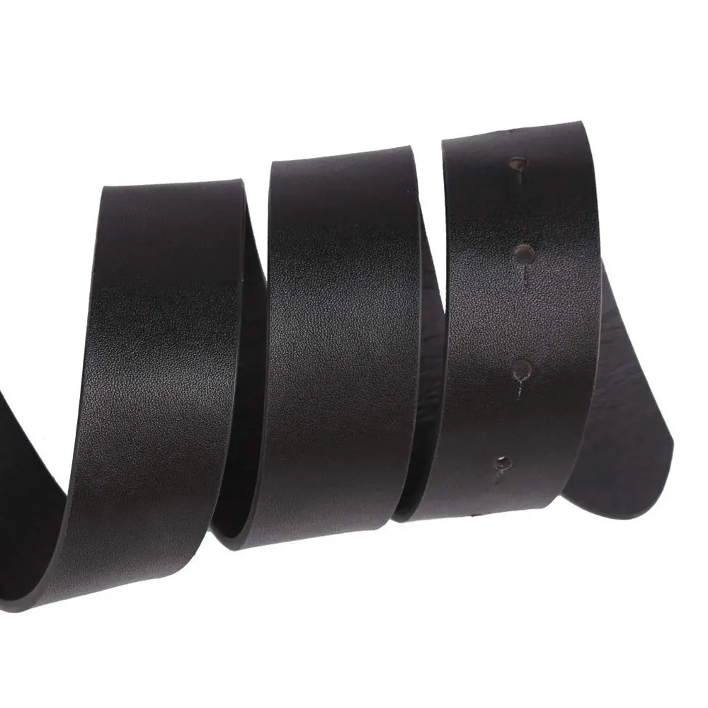 New Fashion Factory Wholesale Custom Round Buckle Heavy Duty Custom Genuine Black Leather Belt Formal Casual Use