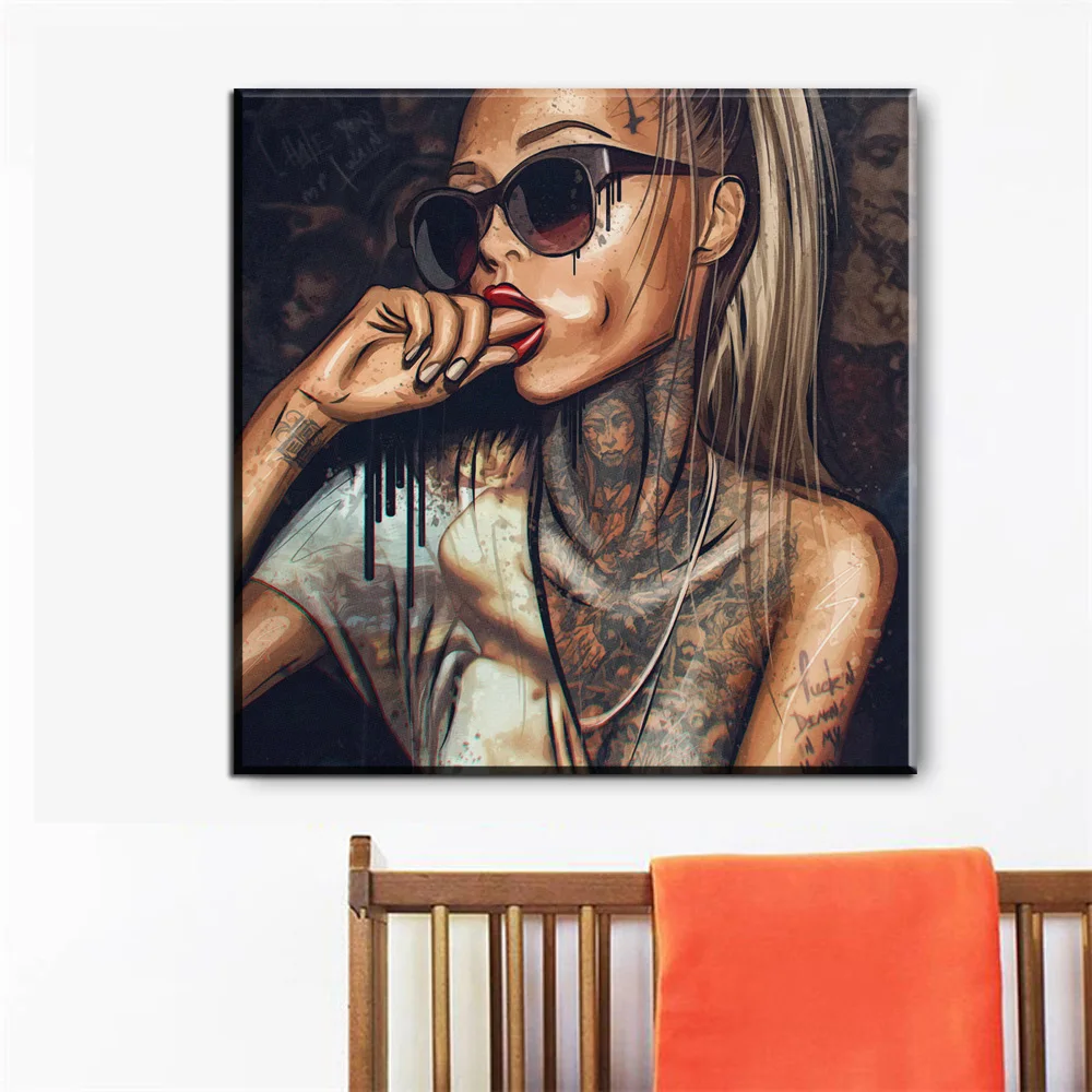 New Graffiti Street  Modern African Women Portrait wall art paintings pictures abstract