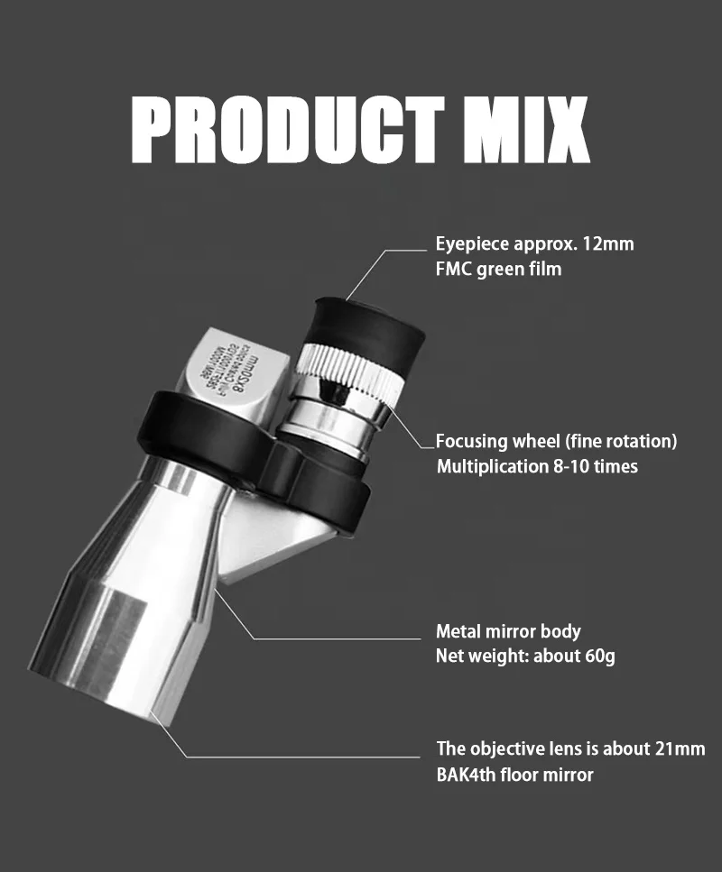 HD Night Vision Mini Pocket Telescope Monocular Portable Metal Small Corner Monocular