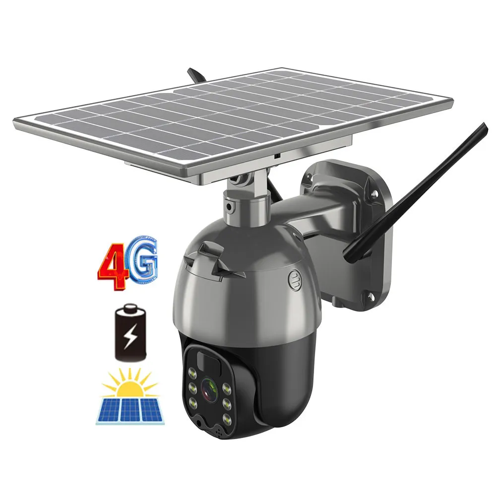 JXJ 2 Megapixel Outdoor Wireless 4G LTE IP Solar Panel Low Power Smart Home Ip Wifi 4g Gsm Sim Card Mini 20W Solar 4G Camera