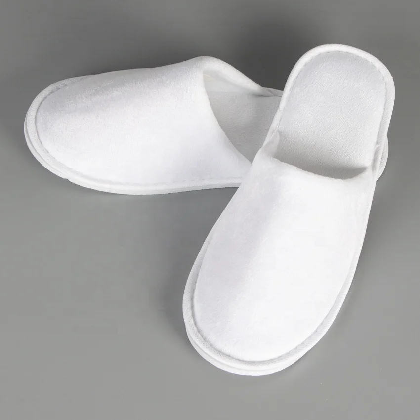 Luxury Hotel Slippers Velour Waffle Coral Fleece Slipper White Disposable Luxury Hotel Slippers