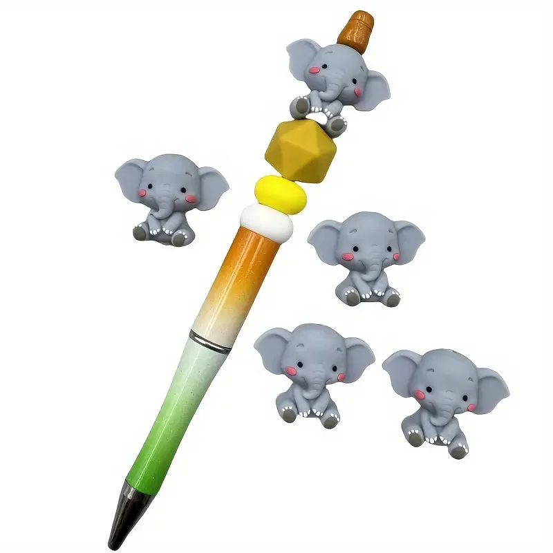 Best Selling Food Grade DIY Beadabl Pens Cartoon Animal Whale Wholesale 3d Focal silicone,pvc beads