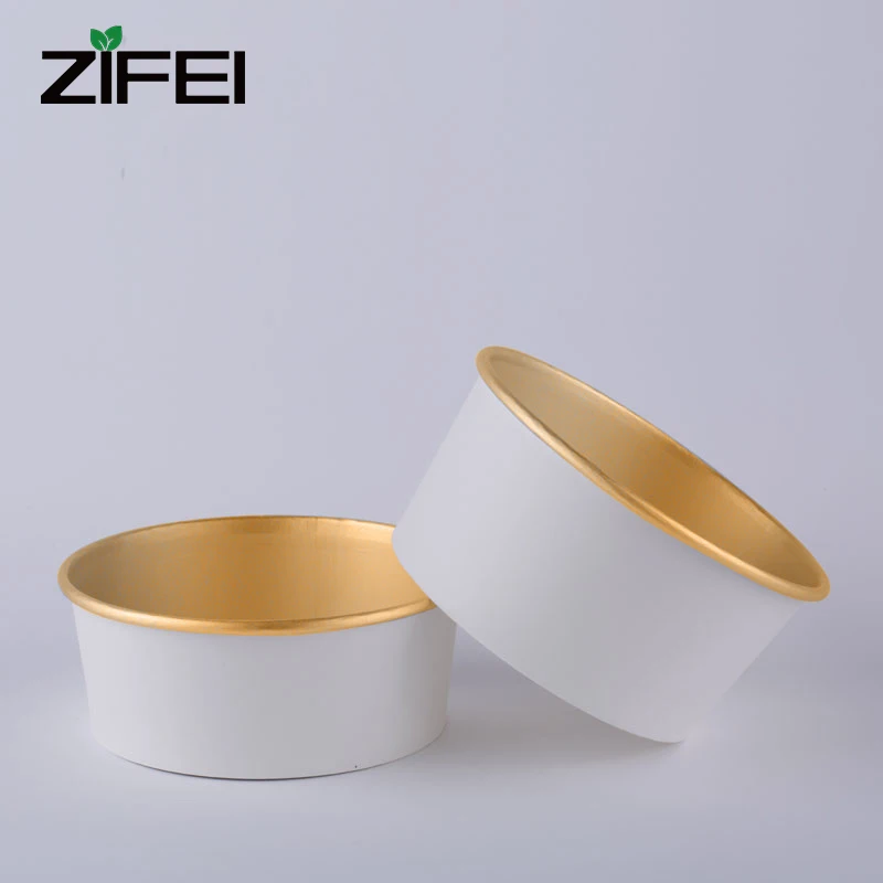 ZIFEI New style Custom Print LOGO Disposable Kraft Paper Lunch Box 750ml Salad Container Rectangular Paper Bowl with Lid