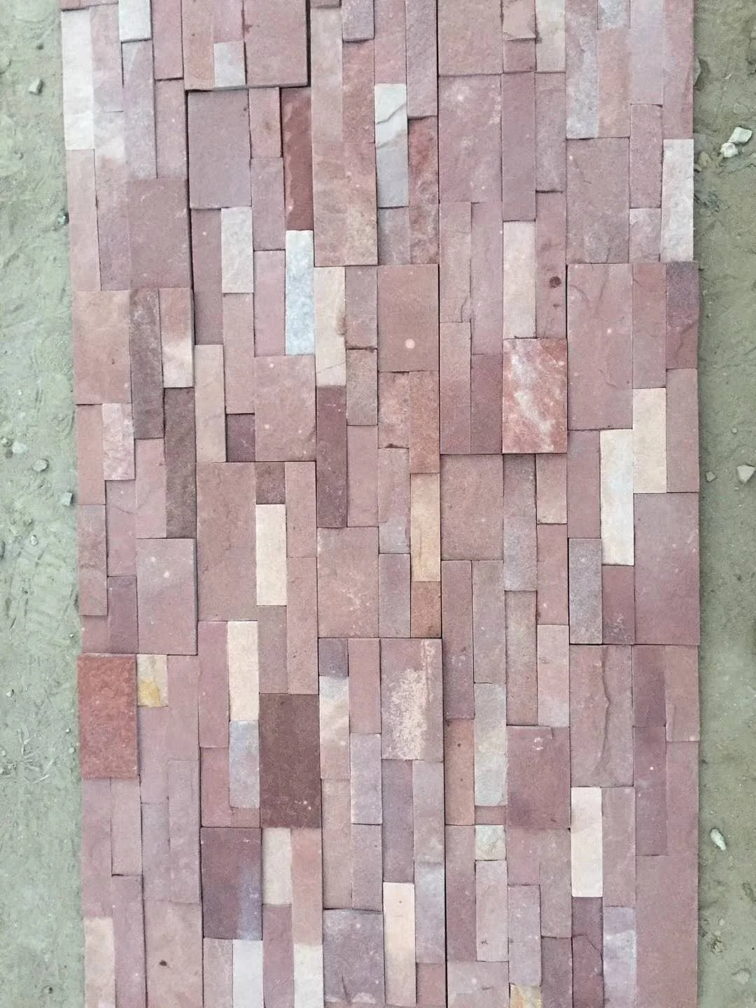 pink stacked stone cladding facade natural culture stone fireplaces exterior siding wall panel veneer exterior stone