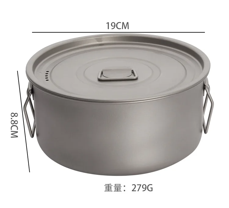Titanium Pot 1600ml/1800ml for Outdoor Camping Backpacking Hiking Ultralight Portable Cooking Pot Camp Kitchen Cookware