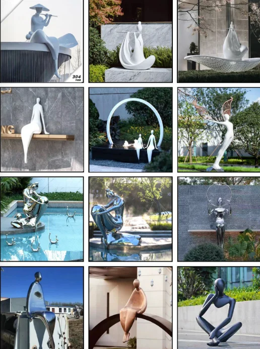 Customized Large Life Size Outdoor Figures Stainless Steel Bronze Woman Sculptures