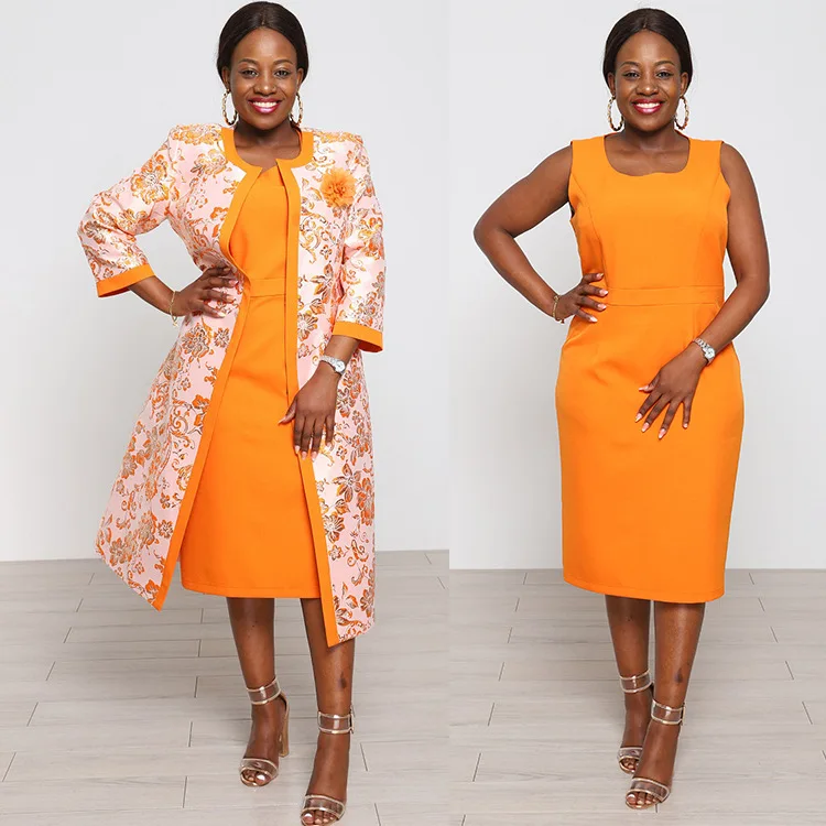 New Design plus size casual dress church suit Turkish Wears women clothing two-piece dress