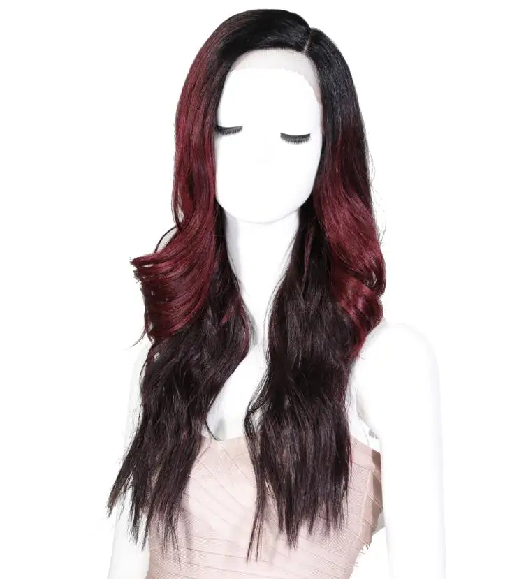 for women sleek wholesale factory supplier high temperature  heat resistant long super wave lace front wig synthetic hair wigs