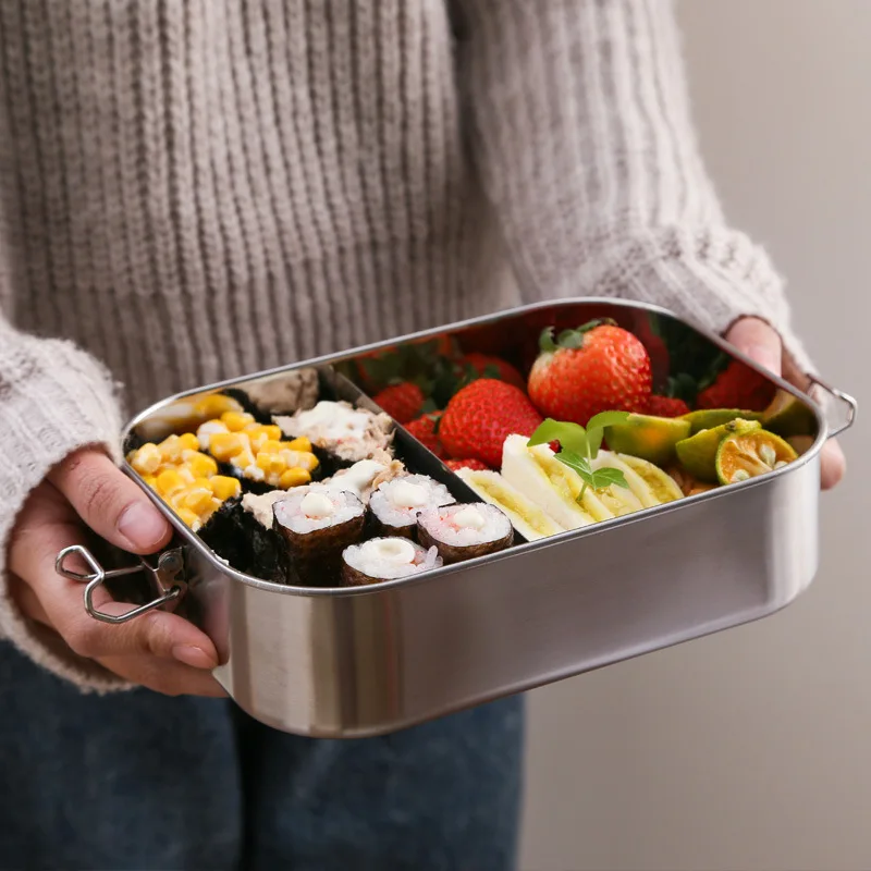GF005  plastic free metal 304 stainless steel tiffin mens bento kimchi container inox personalized stainless steel lunch box
