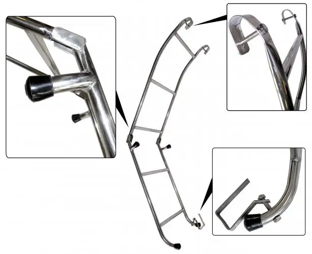 Stainless Steel Side Ladder Compatible with VW Type 2 Bus Splitscreen Baywindow 1950-1979