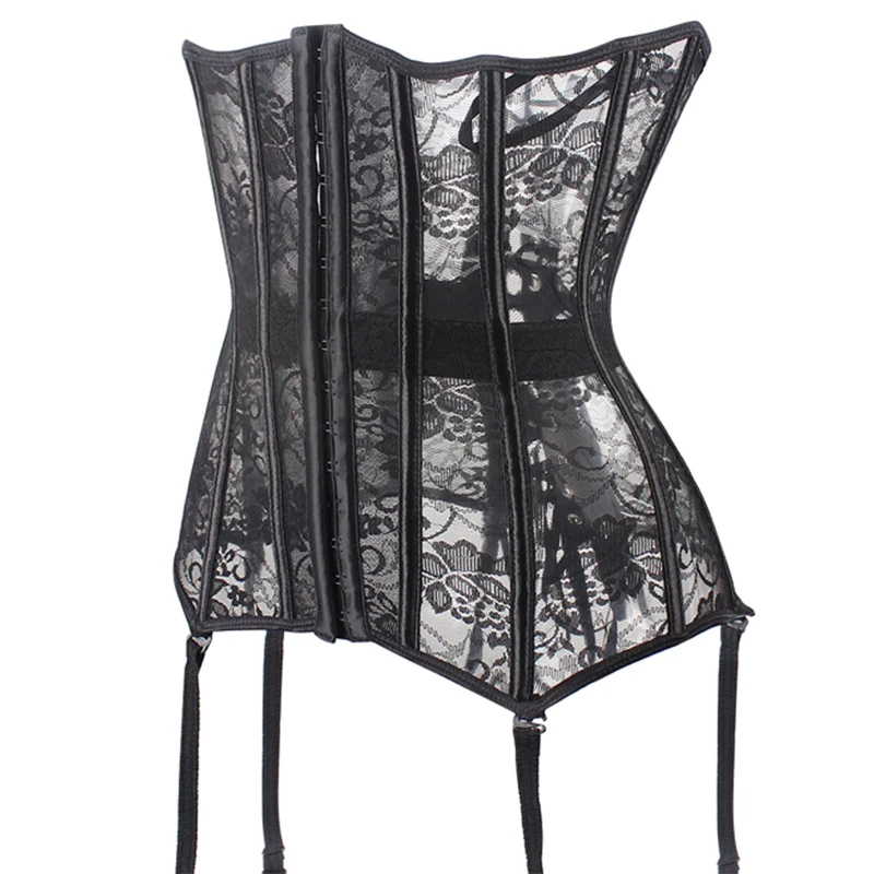 Best Quality Slimming Ladies Corset Top Plus Size Lace Up Hollow Out Underbust Waist Trainer Corset For Women