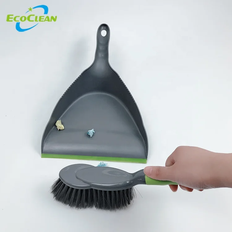 EcoClean  Short Handle Plastic Dustpan and brush set,   Dustpan with brush,  PP block and PET bristle dustpan and brush set