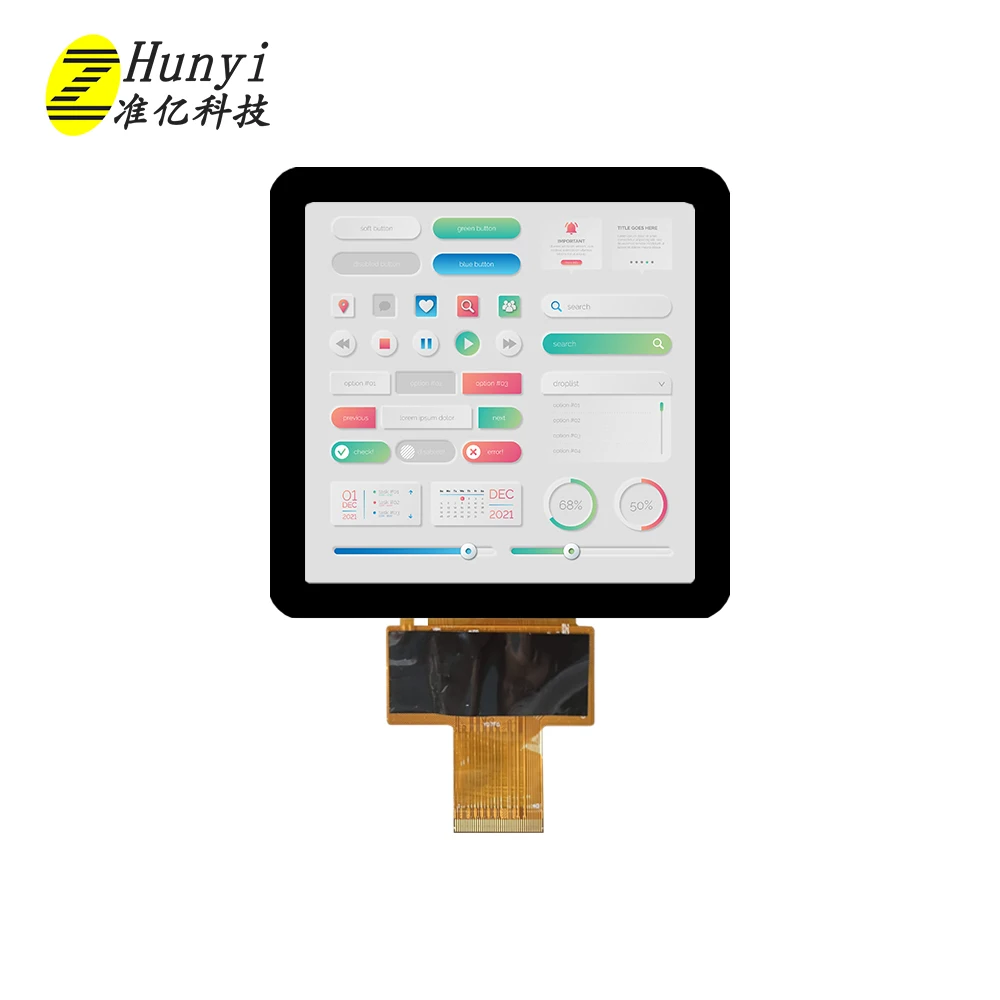 High quality tft 5.0 inch 600*600 IPS LCD touch panel 40 pin MIPI 1000 nit display with HD-MI board