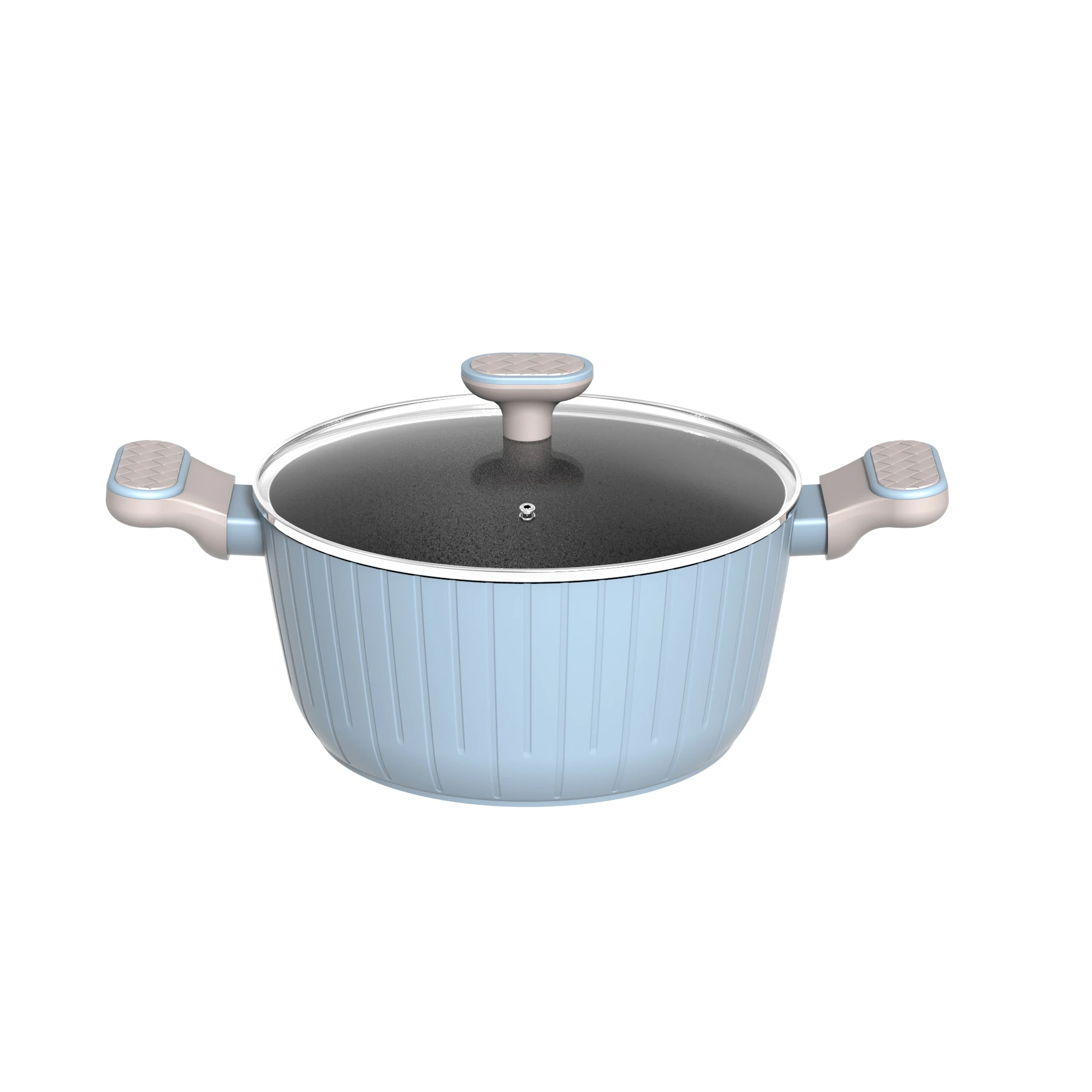 BESCO OEM Тыква домашняя серия 24 см кованая Алюминиевая антипригарная мраморная кастрюля с индукционной основой и стеклянной