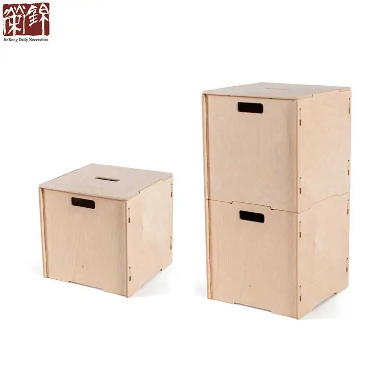
Kids Playroom Furniture Wooden Storage Box Birch Ply wood Game Box Kids Toy Box 